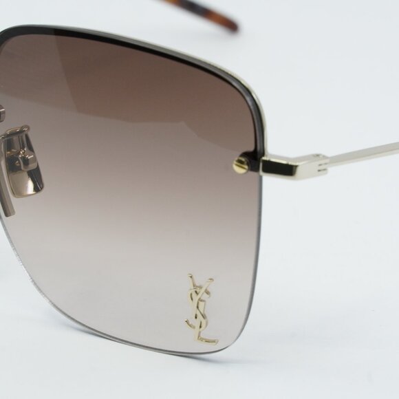 Saint Laurent SL312M 008 Sunglasses Gold Square Frame, Brown Gradient Lenses main image 7